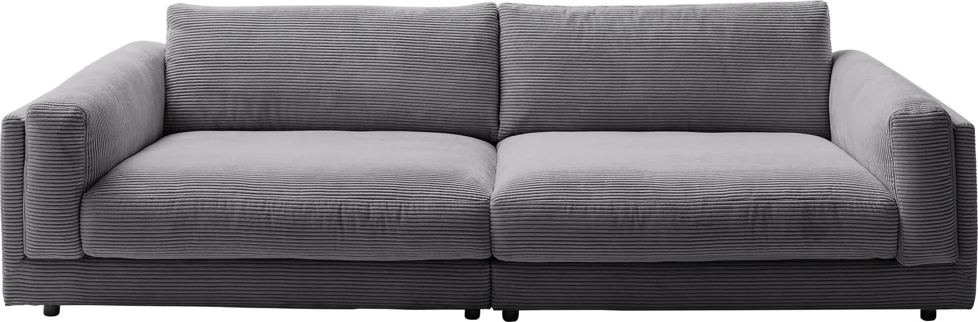 Big-Sofa 3C CANDY Karalis Dunkelgrau Cord mit extra großer Sitztiefe