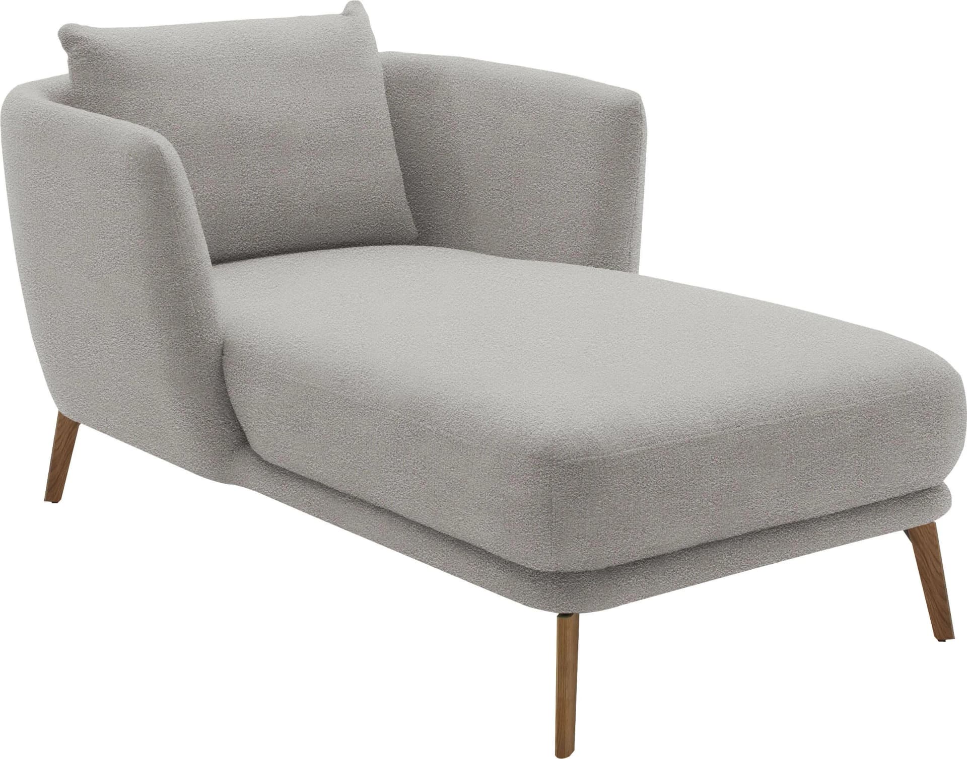 Schöner Wohnen Chaiselongue Pearl Silber Bouclé Massivholz