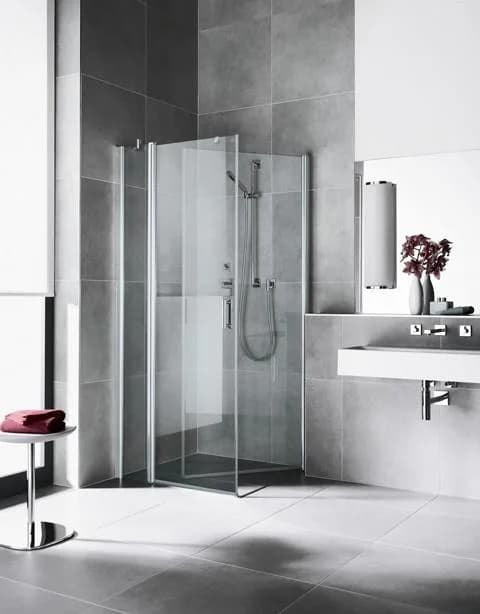 Kermi Seitenwand Diga TBL 0900x1850 Silber Hochglanz ESG Opaco mit KermiClean