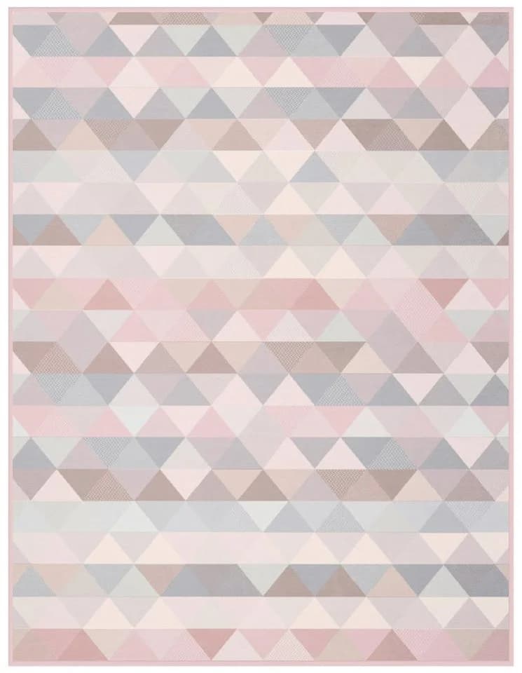 Wohndecke Rauten Pastell Rosa Kuscheldecke 150x200 cm Baumwollmischgewebe Biederlack