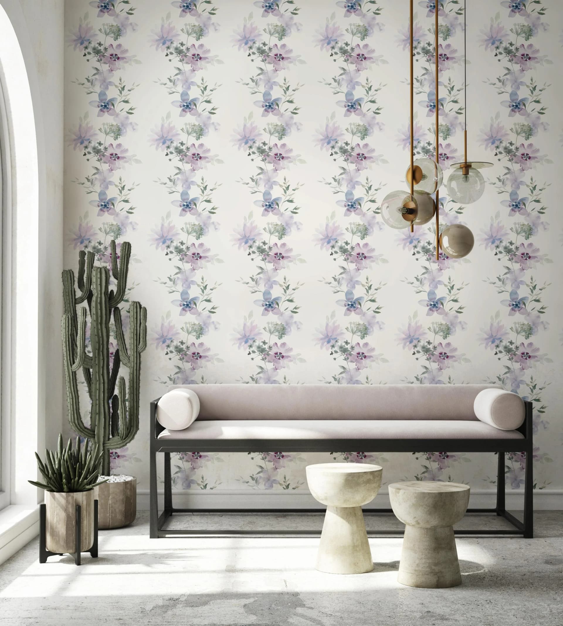 Vliestapete MARBURG Nature's Palette Violett Botanisch Blumen