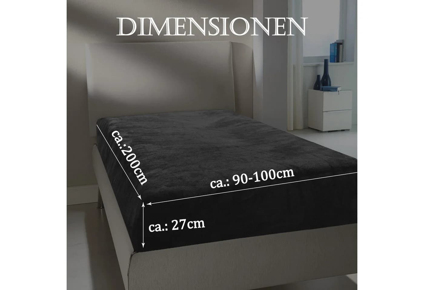 Bestlivings Spannbettlaken Grau Cashmere Touch Mikrofaser