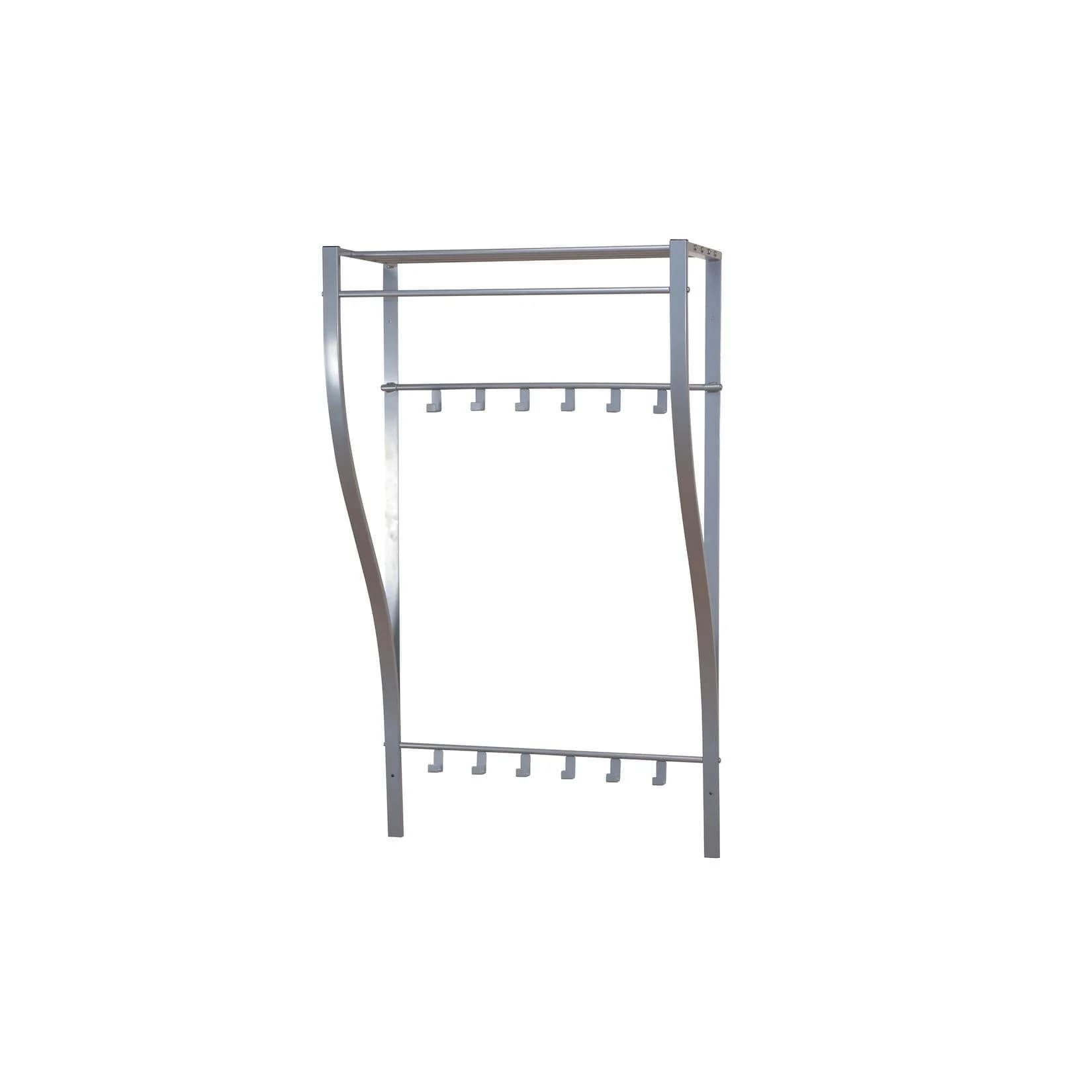 INOSIGN Wandgarderobe Grau Alufarben mit Ablage und Haken