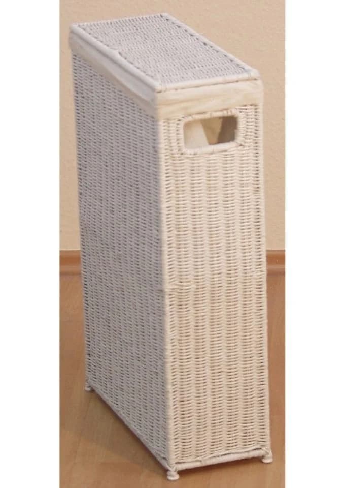 HOFMANN LIVING AND MORE Wäschekorb Weiß Rattan Eisen