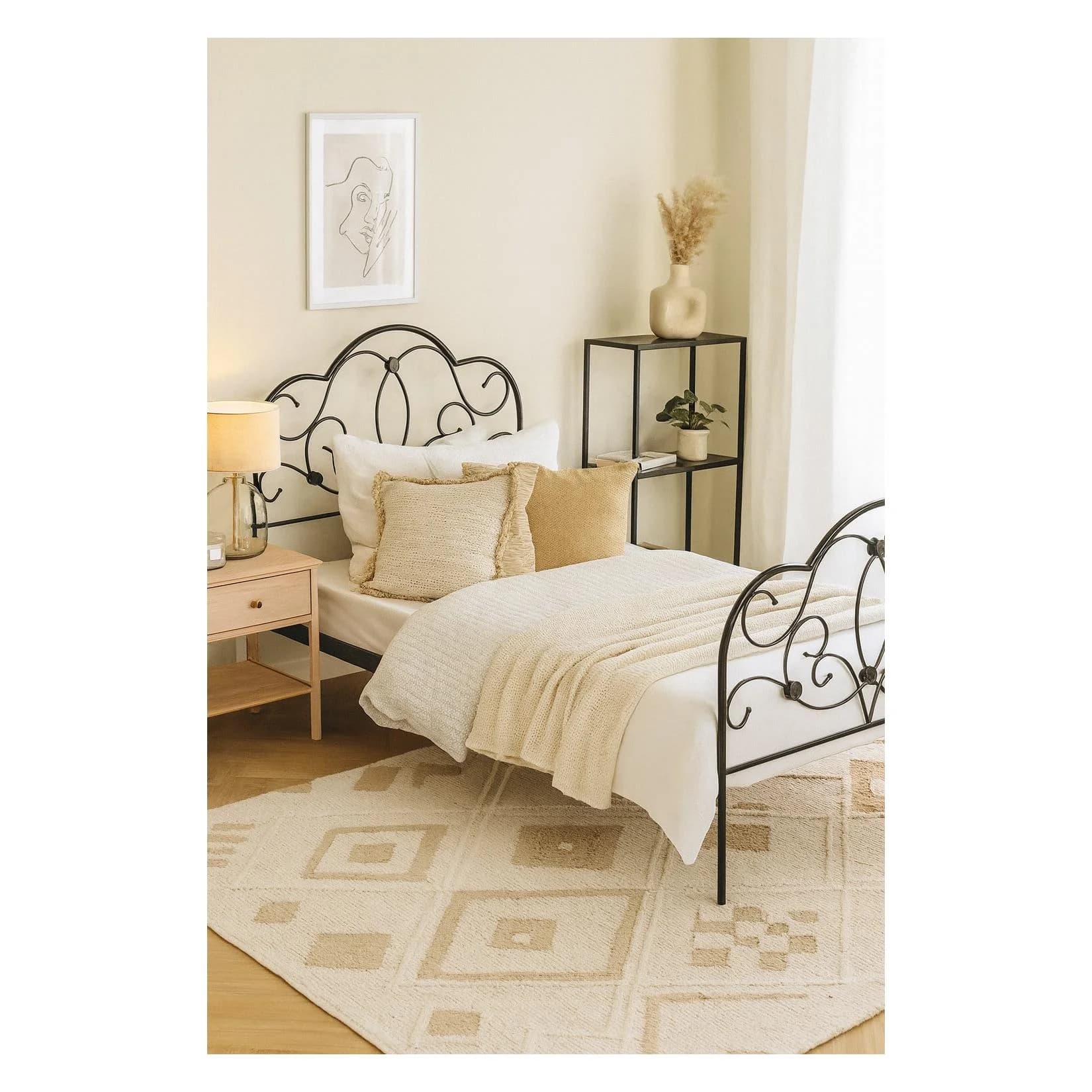 Metallbett Landhausstil Schwarz Pulverbeschichtet