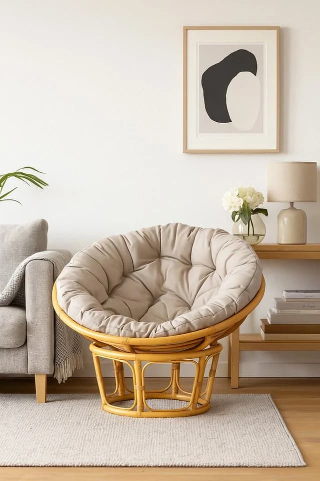moebel-direkt-online Loungesessel Rattansessel mit bequemer großer Kissenauflage, Sitzschale Ø110 cm