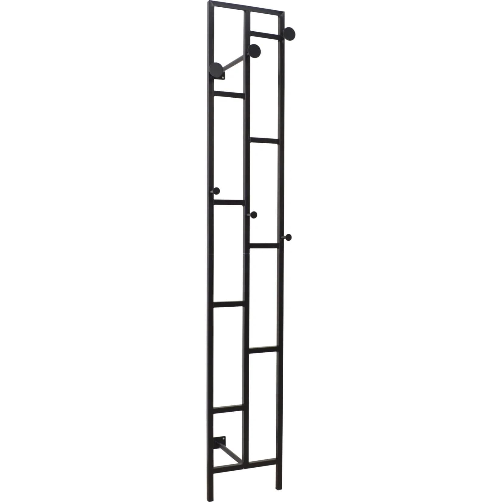 Wandgarderobe INOSIGN Schwarz mit 6 Haken und Kleiderstange