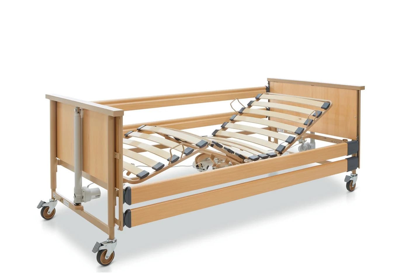 Burmeier Pflegebett Dali Standard elektrisch verstellbar Buche-Dekor