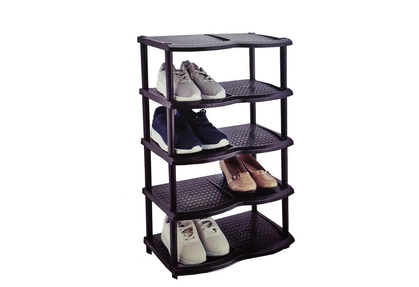 Michelino Schuhregal Schwarz für 10 Paar Schuhe 5 Ebenen