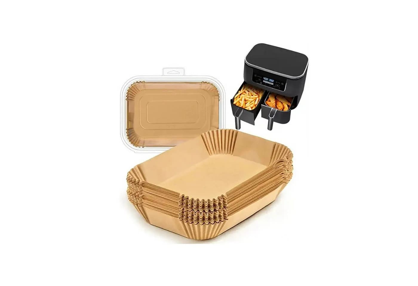 Michelino Airfryer Backpapier 22 x 14 cm Braun Antihaft