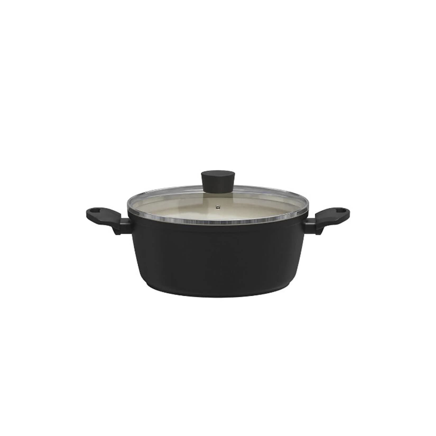 Michelino Nora New Line Fleischtopf 28 cm mit Glasdeckel & Softgriff