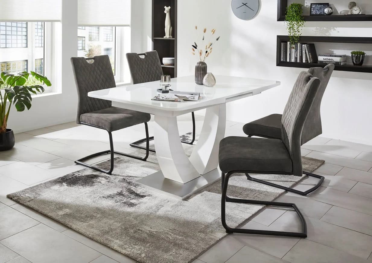 Freischwinger Bonnie 2er Set Grau Schwarz Microfaser Jockenhöfer