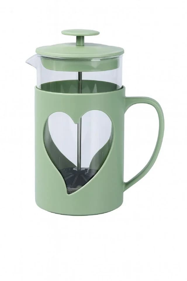genialo French Press Kanne Grün Glas Metallfilter
