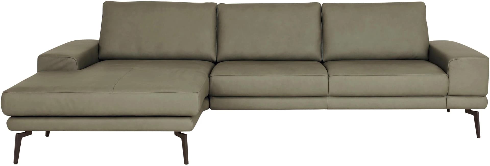 Ecksofa DIE PLANBAR Torro Olive Glattleder