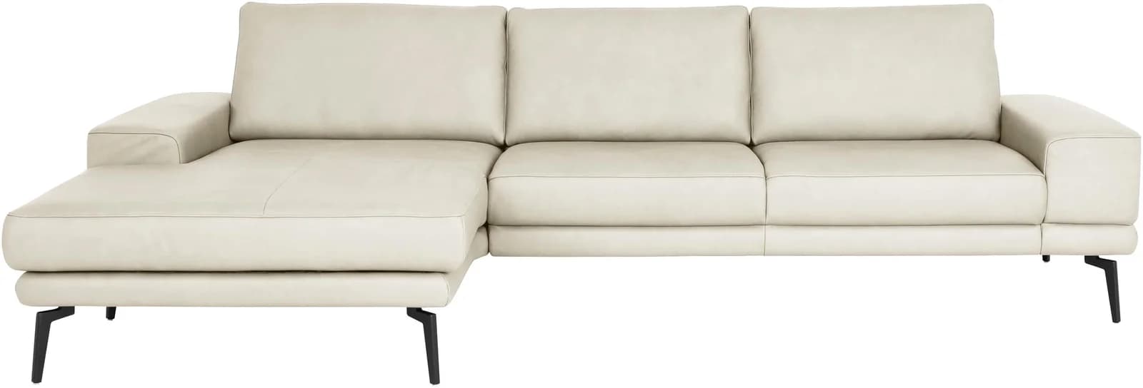 Ecksofa DIE PLANBAR PN-EM20061 Torro Weiß mit Sitztiefenverstellung