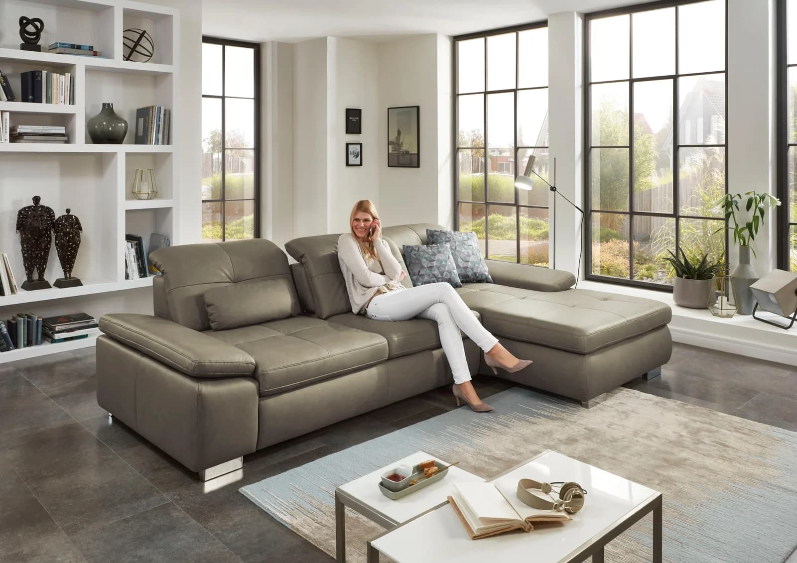 Ecksofa DIE PLANBAR "PN-IN16012 L-Form" 309 cm Breite Torro Olive