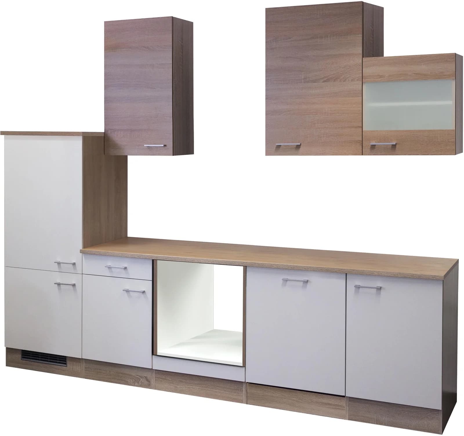 Flex-Well Küchenzeile Samoa Weiß/Sonoma Eiche 280cm