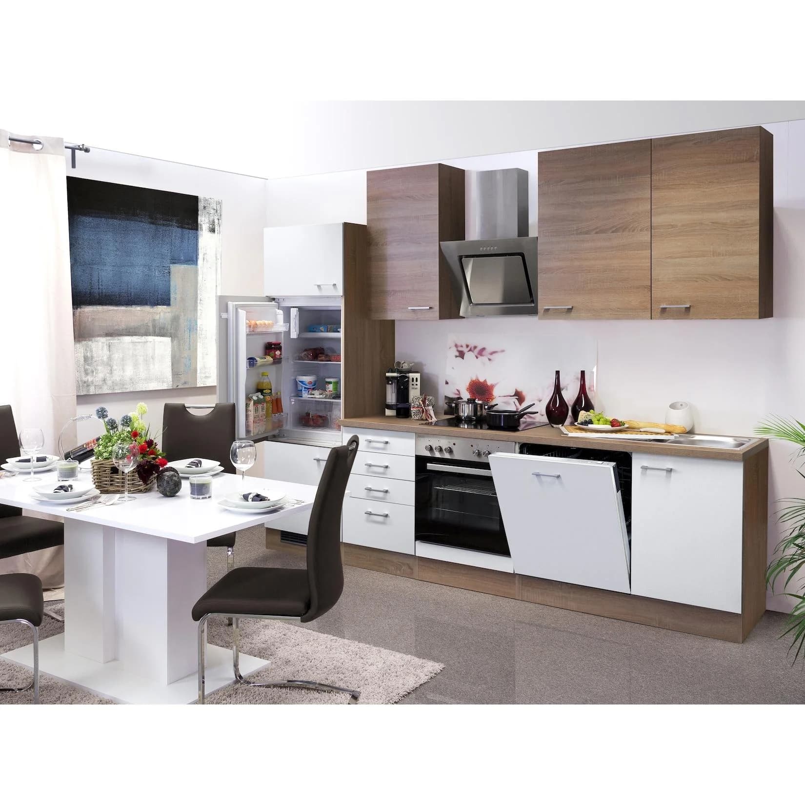 Flex-Well Küchenzeile 280 cm Samoa Modern Weiß