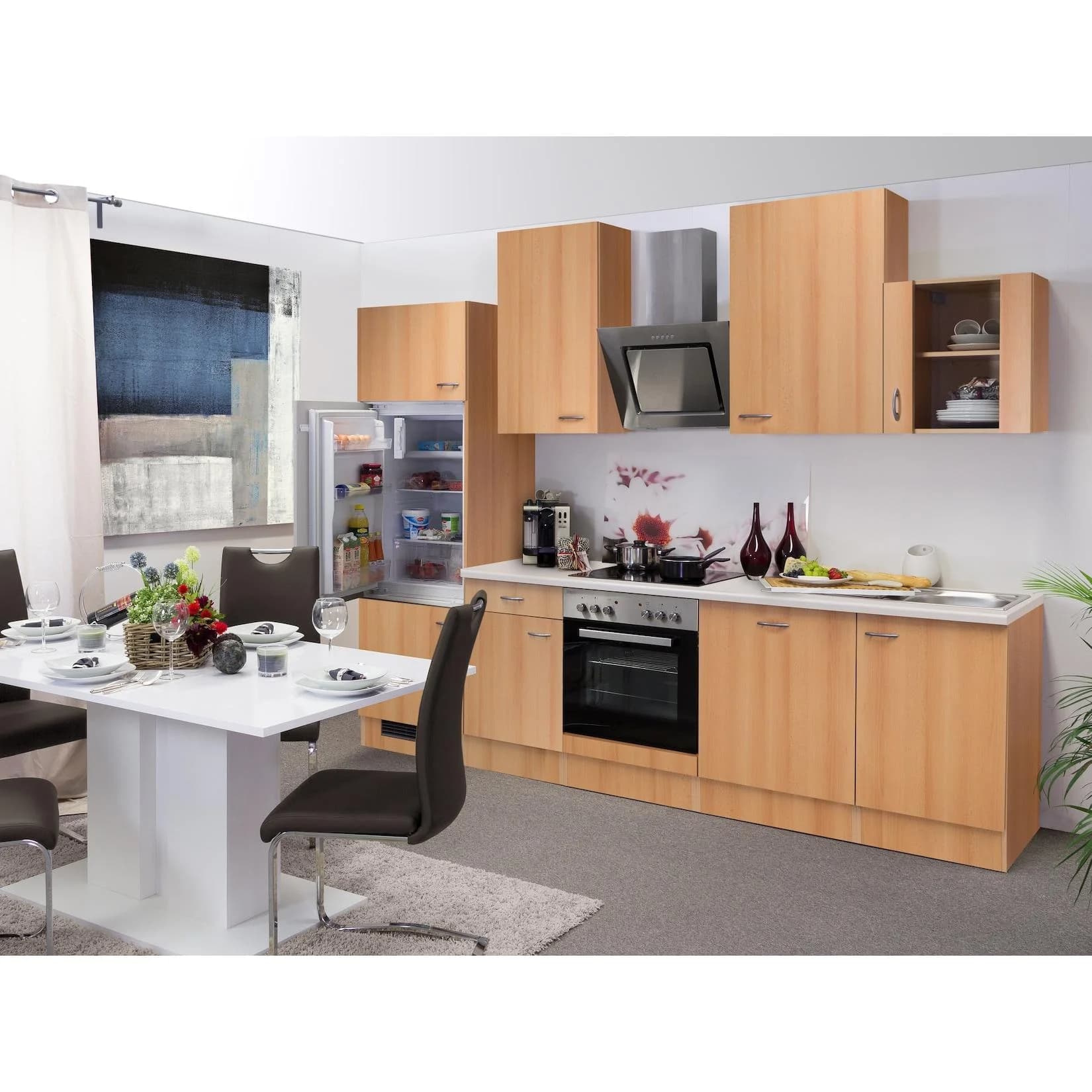 Flex-Well Küchenzeile 280 cm Nano Modern Weiß