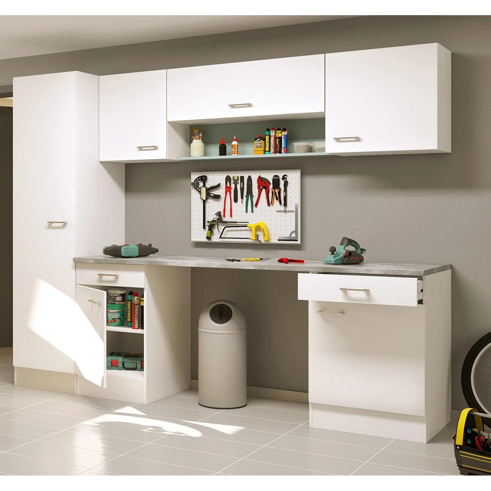 Flex-Well Mehrzweckschrank-Set LUCCA 8-teilig Weiß