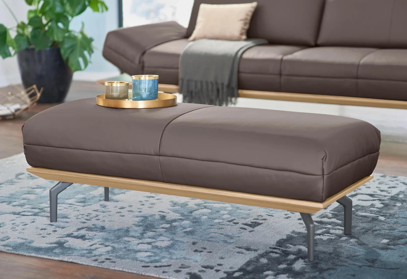 Polsterhocker CR.420 Designhocker beige Creation BY ROLF BENZ