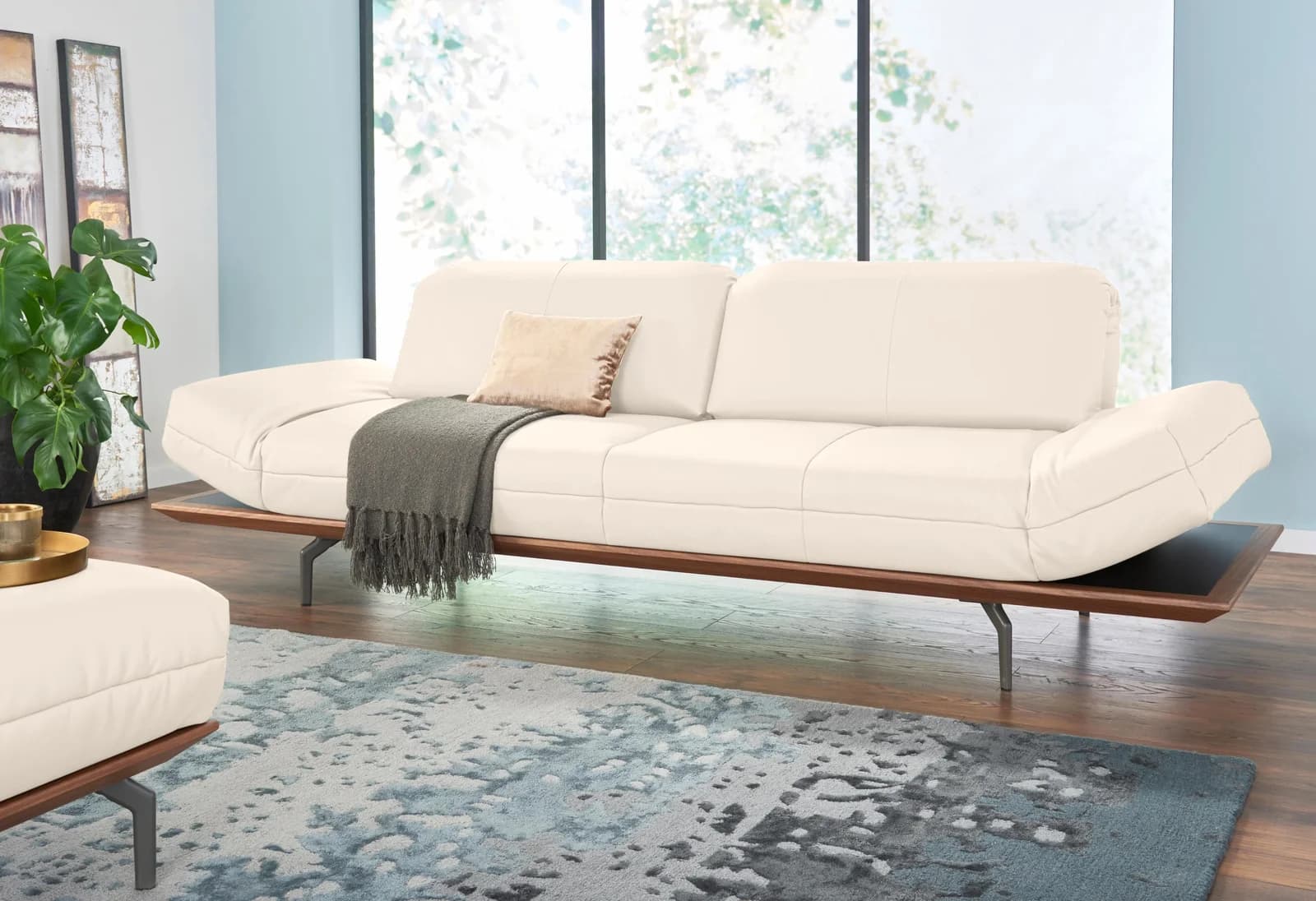 4-Sitzer CR.420 Designsofa Loungesofa Weiß Leder Creation BY ROLF BENZ