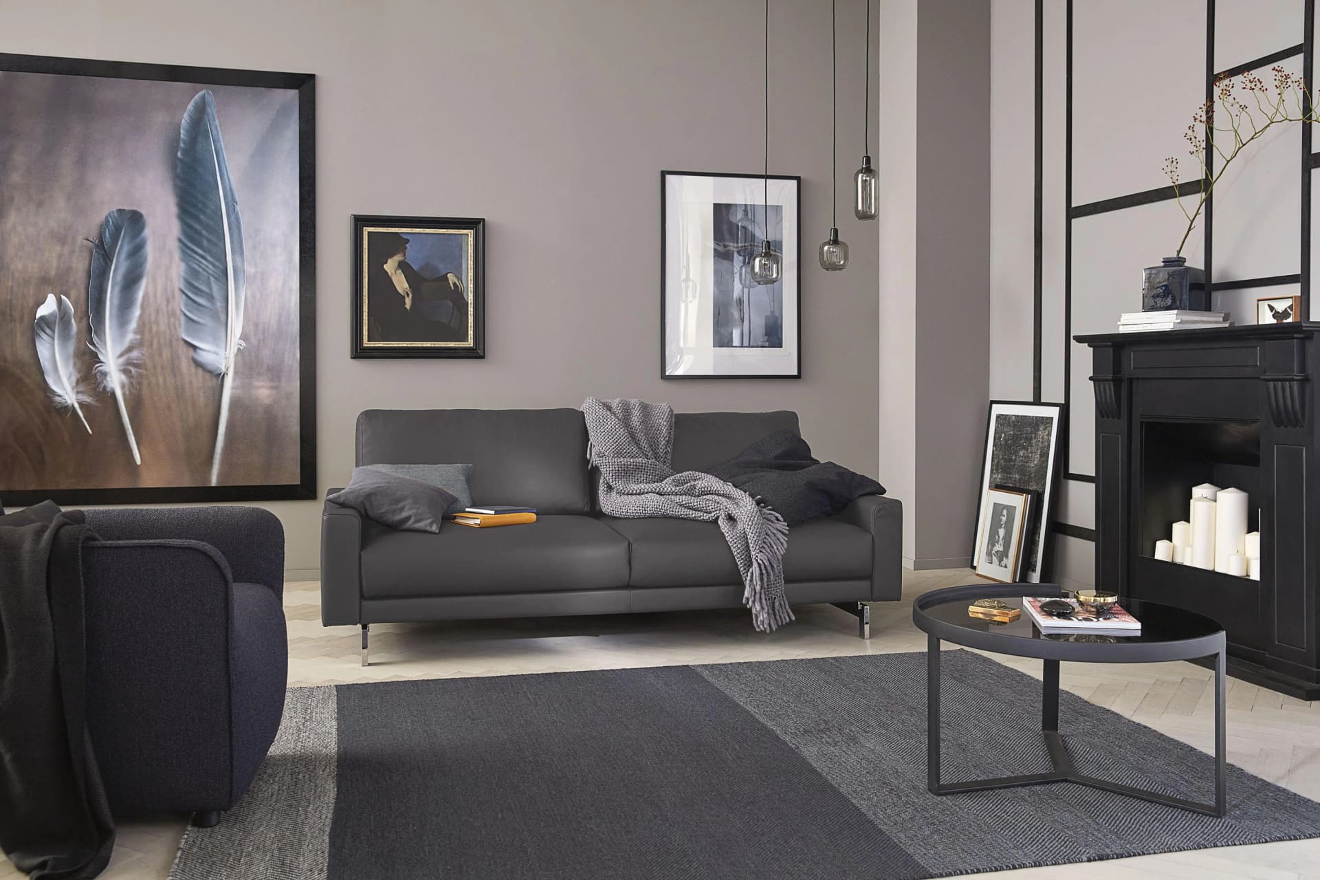 Creation BY ROLF BENZ 2-Sitzer CR.450 Designsofa Graubraun