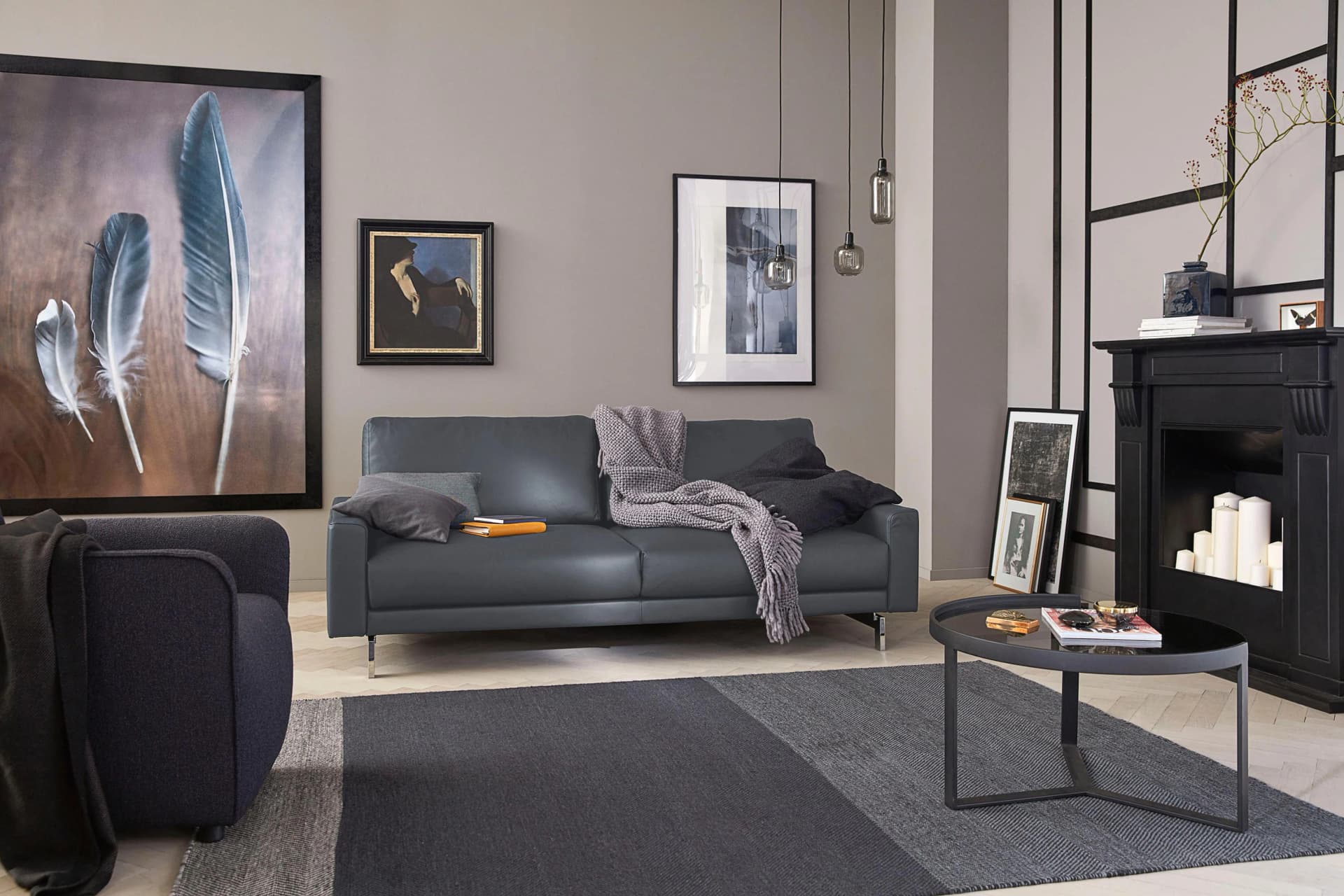 Creation BY ROLF BENZ 3-Sitzer CR.450 Designsofa Schwarz