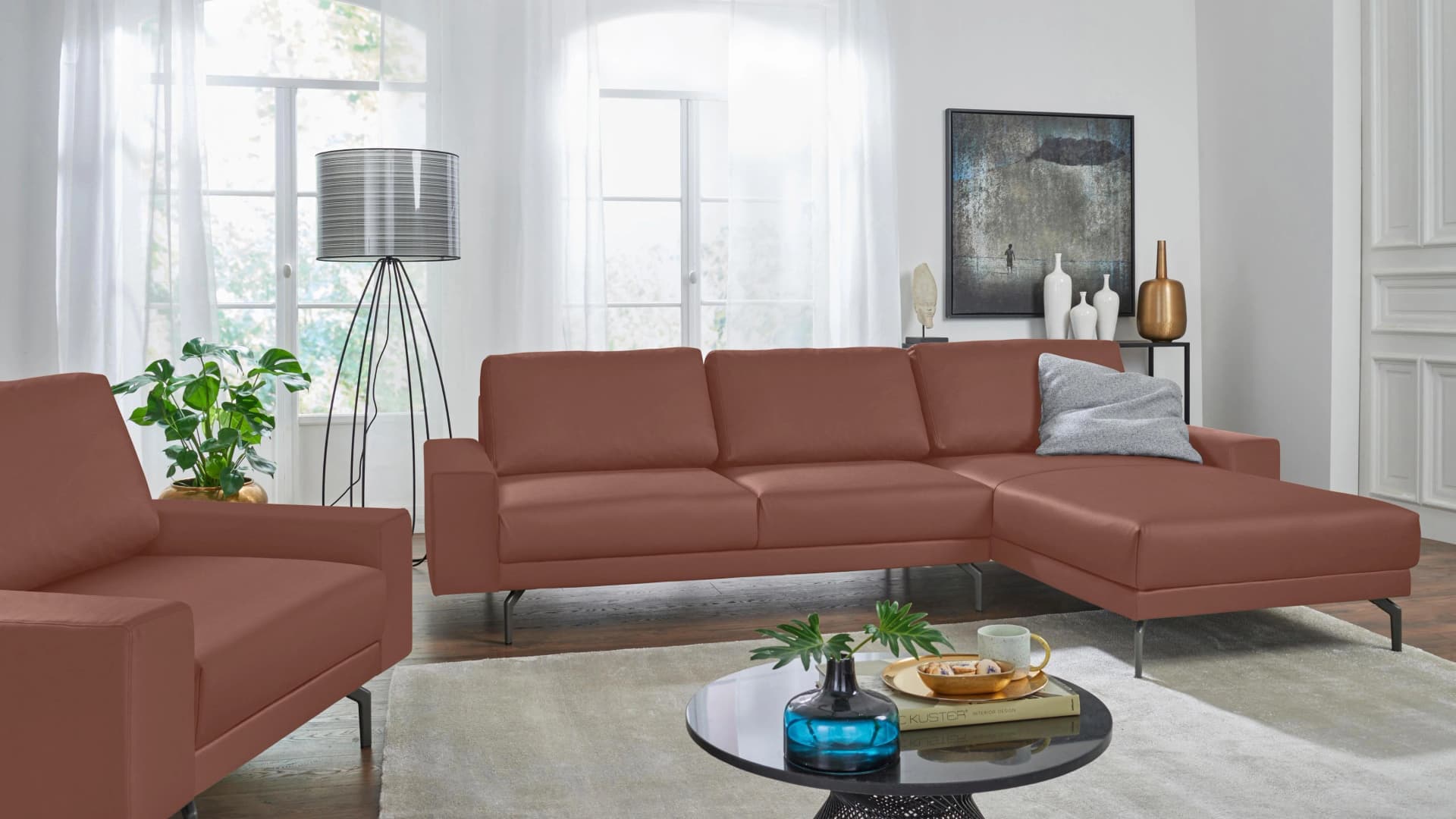 Creation BY ROLF BENZ Ecksofa CR.450 Designecksofa Polsterecke L-Form Braun