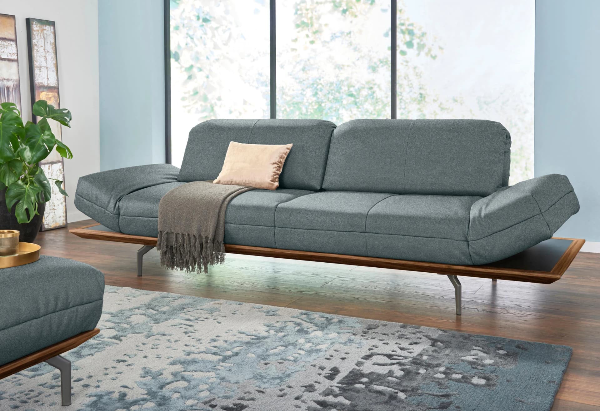 Creation BY ROLF BENZ CR.420 Designsofa 4-Sitzer Blau/Grau