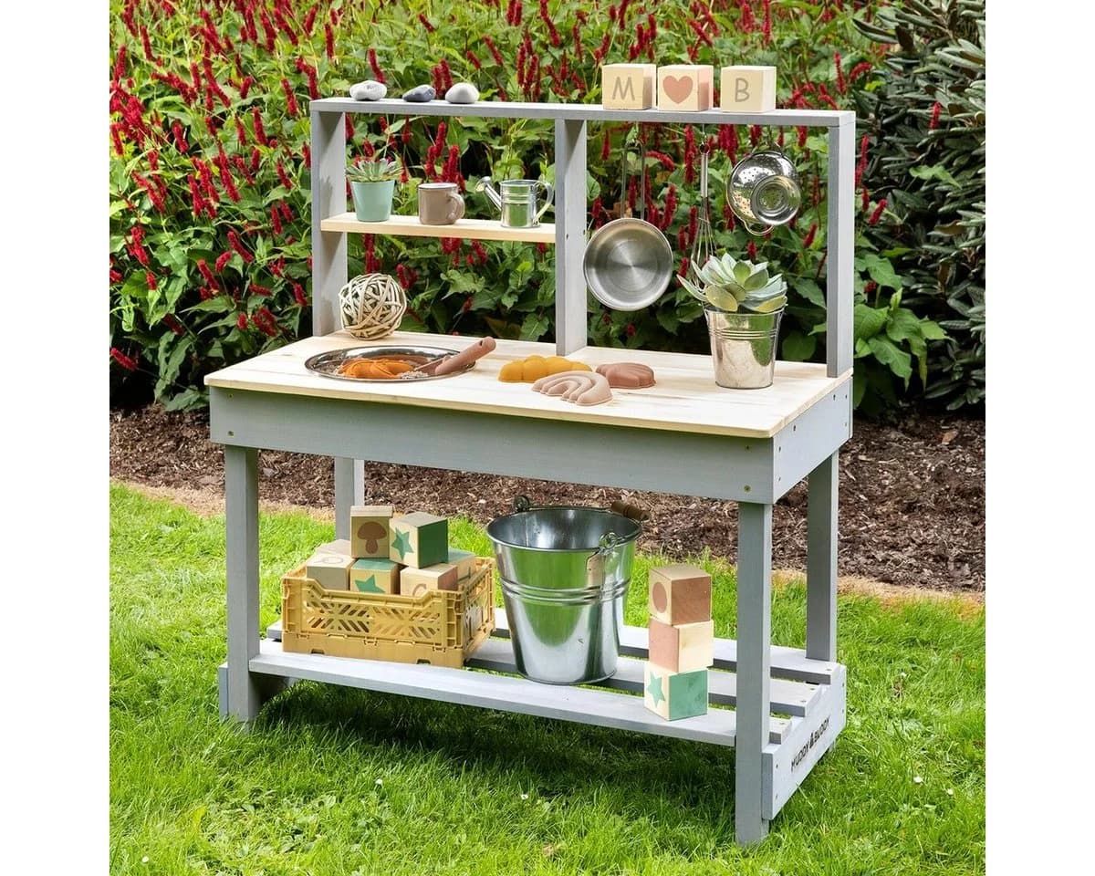 MUDDY BUDDY® Outdoor-Spielküche Mud Starter Holz Matschküche FSC-zertifiziert
