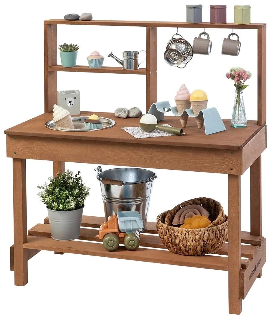 MUDDY BUDDY® Outdoor-Spielküche Mud Starter Holz Kakaobraun FSC®
