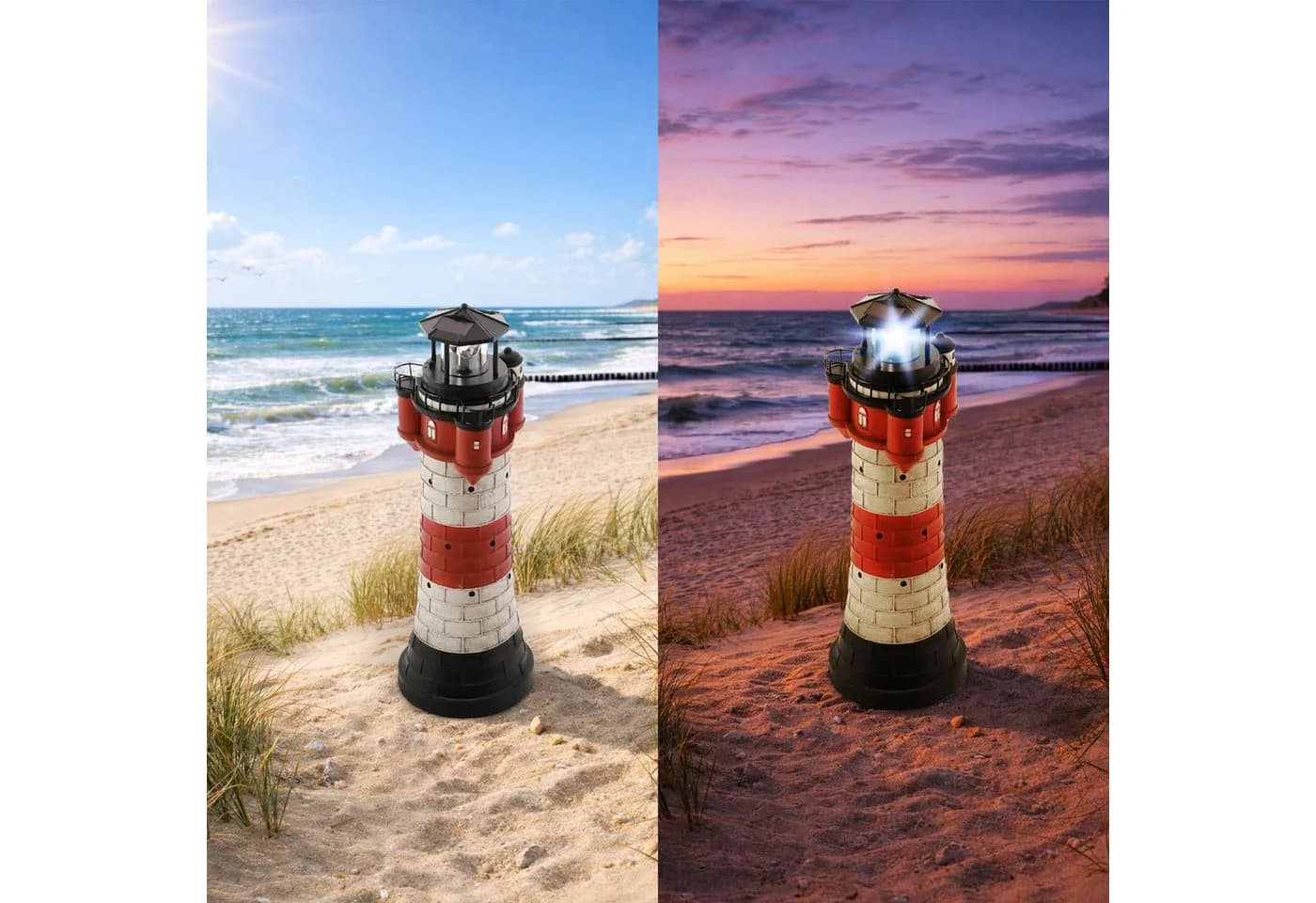 Raburg Solar Garten-Leuchtturm Roter Sand mit Dämmerungssensor & LED