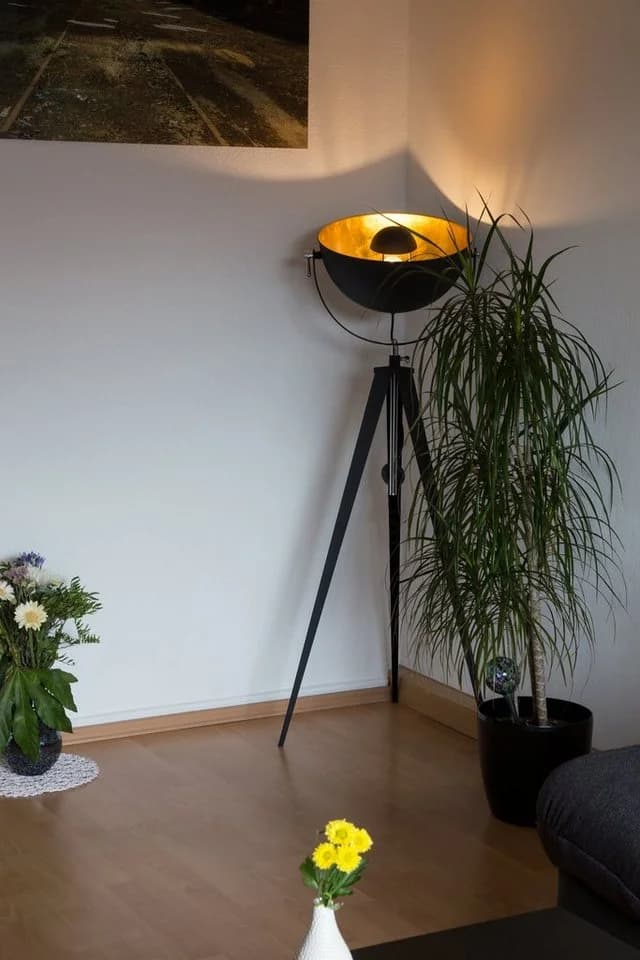 OTTO HOME Stehlampe Elenoire Schwarz/Gold Metall