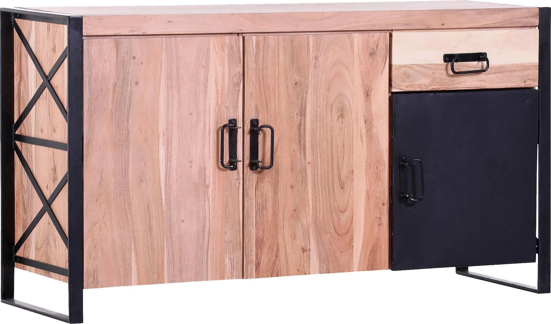 GUTMANN FACTORY Sideboard Downtown Massivholz Schwarz