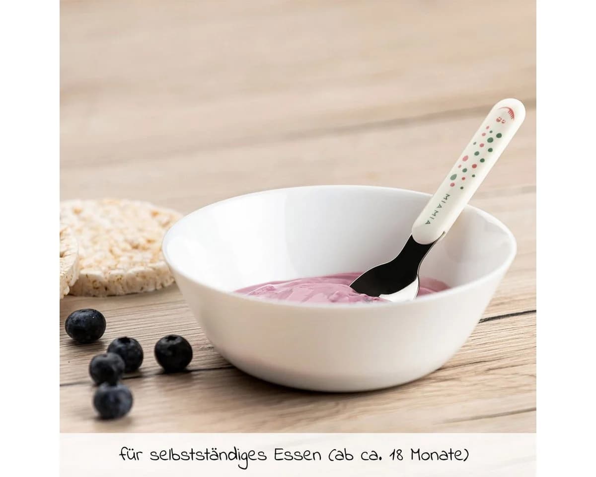 MiaMia Kinderbesteck 6-tlg. Weiß Edelstahl & Kunststoff