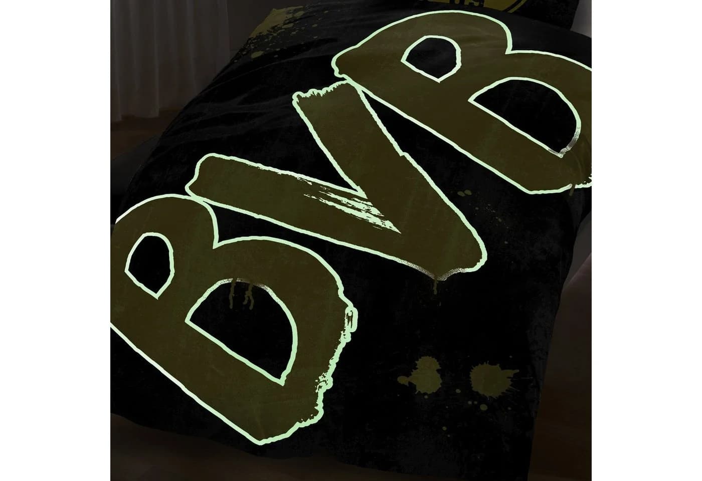 BVB Bettwäsche Glow in the Dark 100% Baumwolle Schwarz Gelb