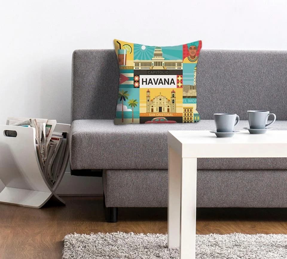 QUEENCE Dekokissenhülle Jannik Bunt mit Havana Schriftzug