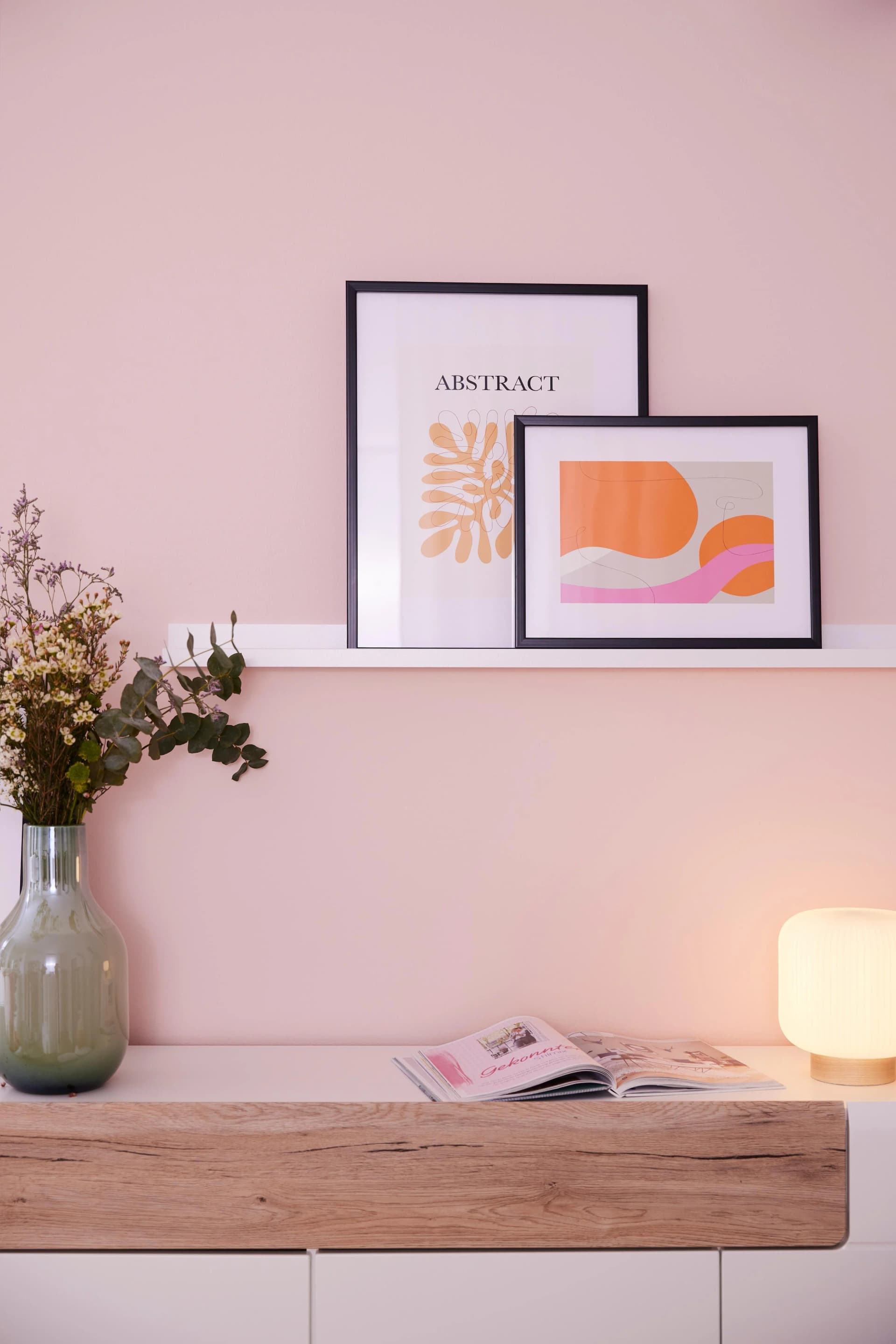 Wandbild "Denise" Orange/Pink Schwarz Acrylglas Holz