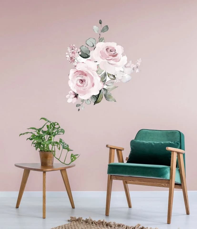 Wandtattoo QUEENCE Charleen Rosa Rosen Selbstklebend