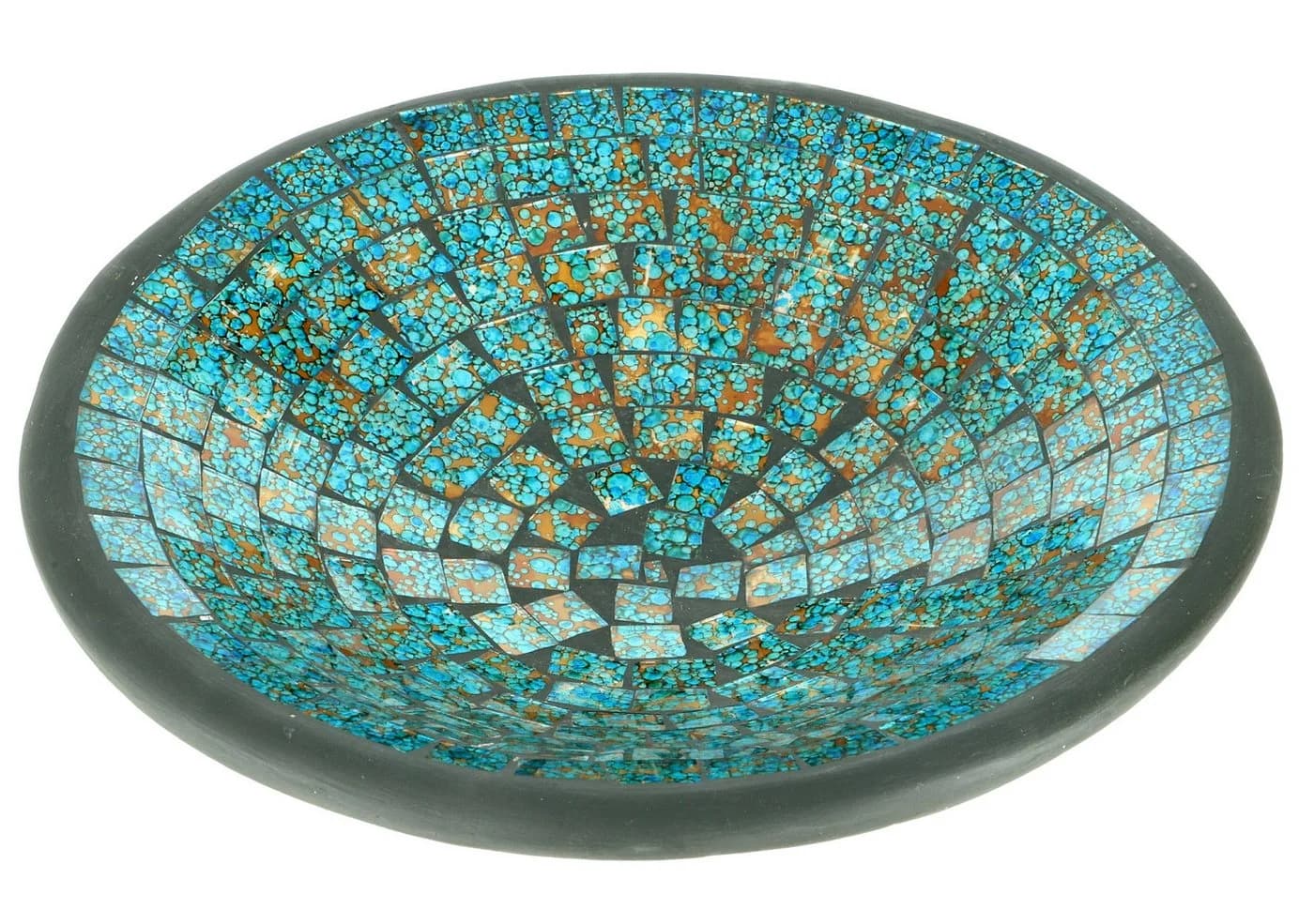 Guru-Shop Dekoschale Runde Mosaikschale Türkis