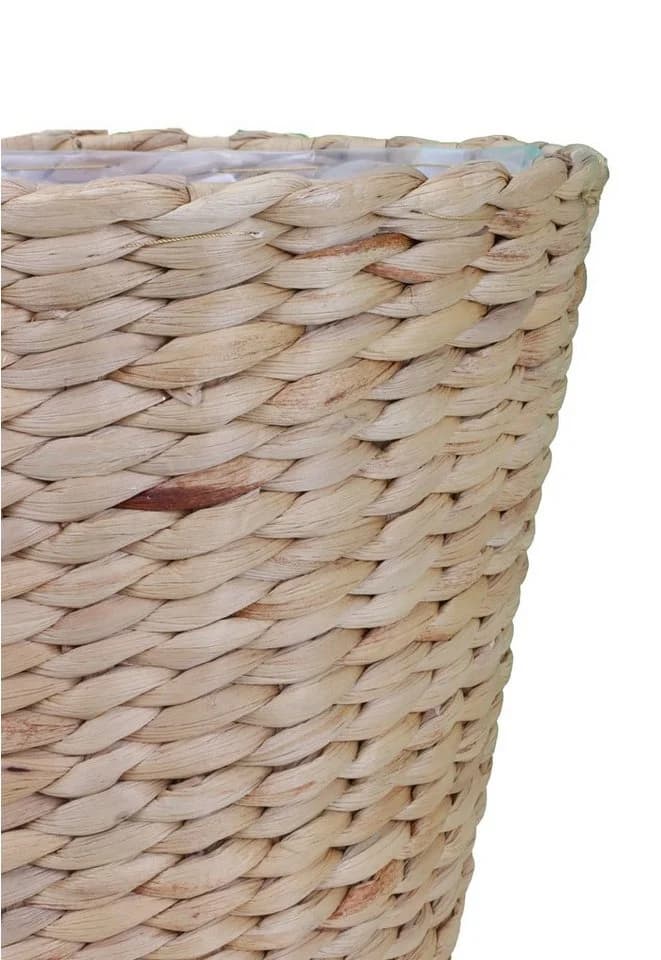 tegawo Übertopf aus Wasserhyazinthengeflecht Beige