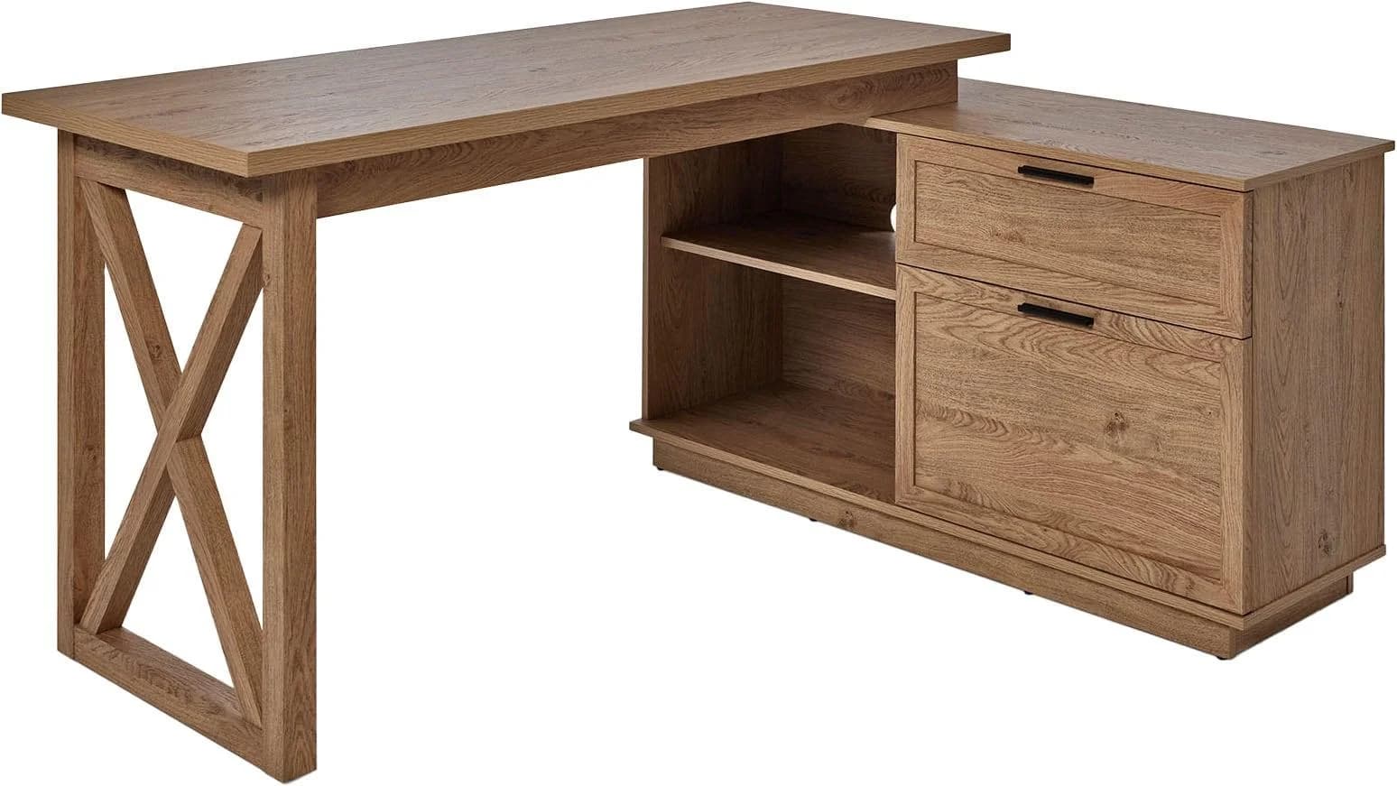 Eckschreibtisch Jahnke CHALET D 155 E Montana Eiche Landhausstil