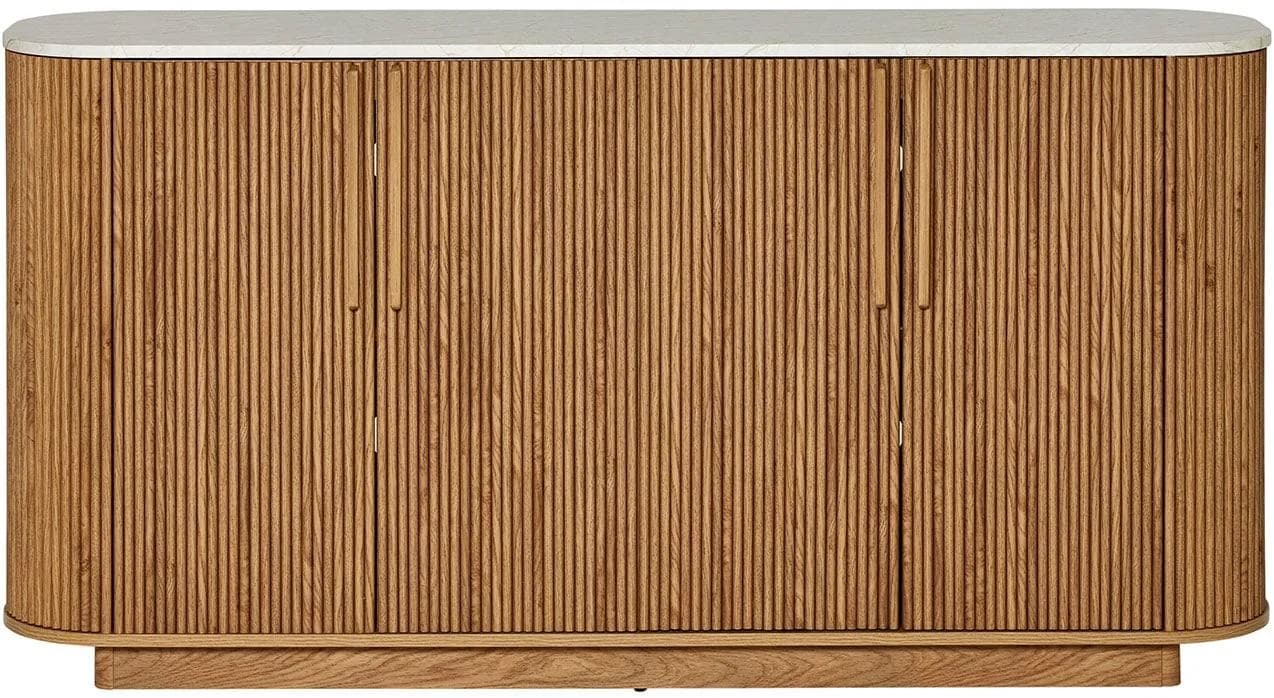 Sideboard JAHNKE STRING SB 160 Montana Eiche Marmor Weiß 4-türig