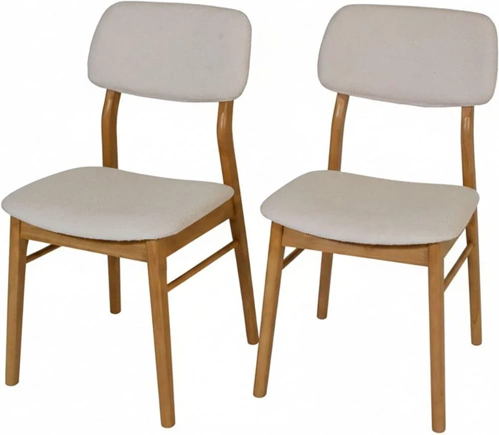 Jahnke Esszimmerstuhl JOY SIT DUO 2er Set Massivholz Boucle Off-White
