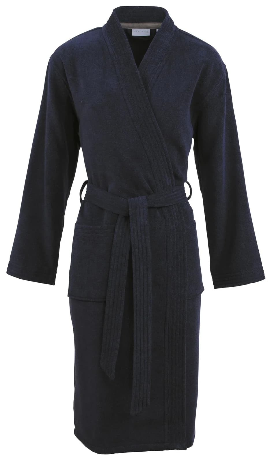 Unisex-Bademantel Carl Ross Walkfrottier blau Midilänge