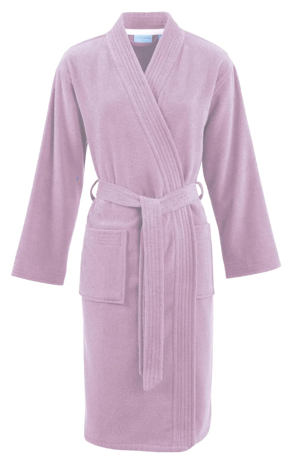 Unisex-Bademantel Carl Ross Walkfrottier rosa L Midilänge