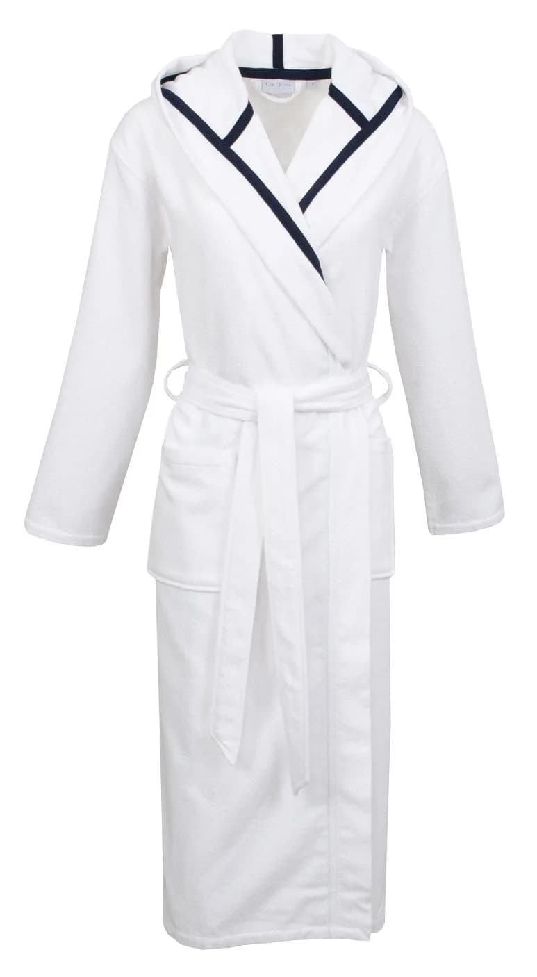 Unisex-Bademantel Carl Ross supercombed light L weiß night blau