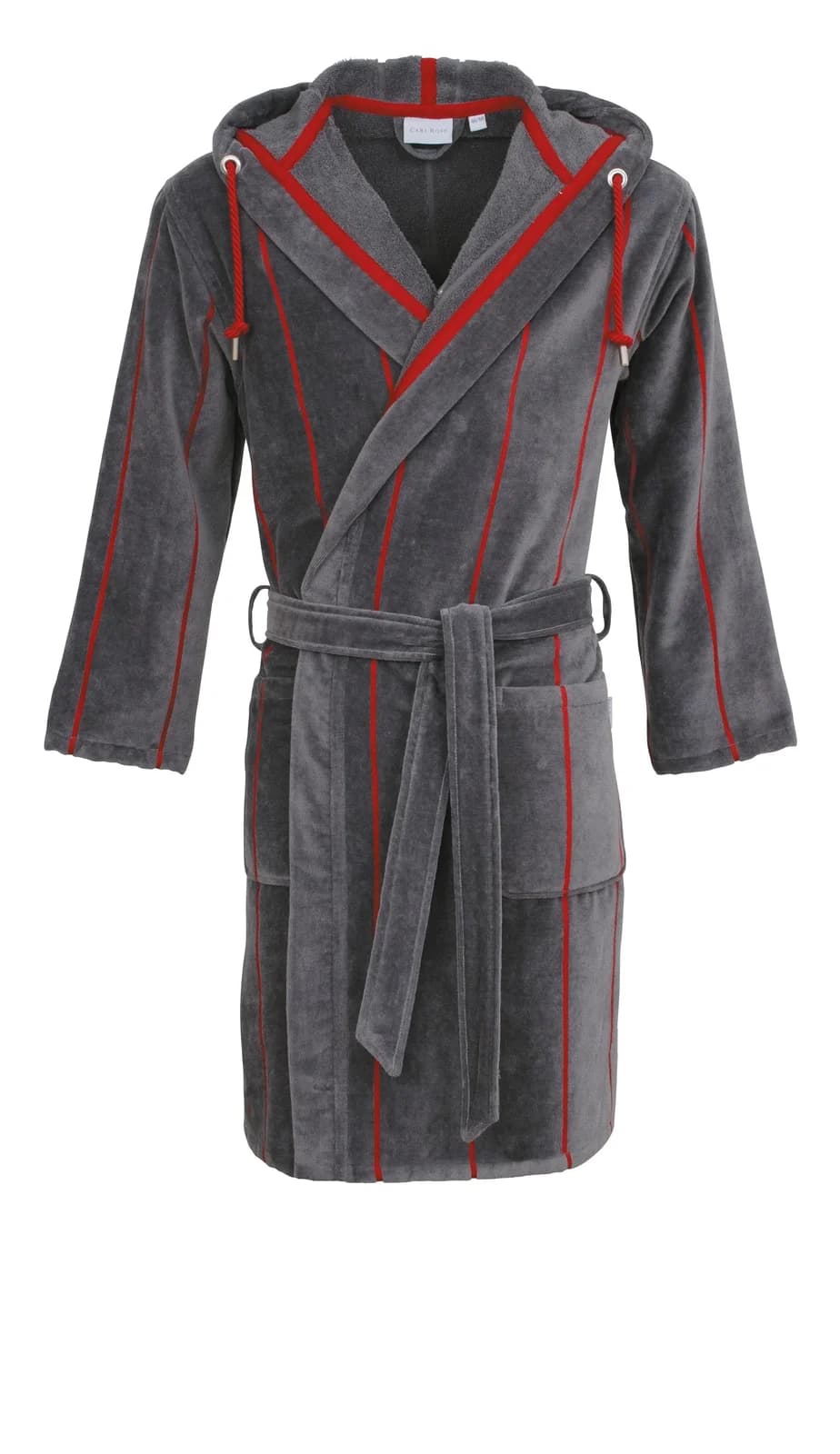 Herrenbademantel Carl Ross 52/54 Velours Rot Graphite