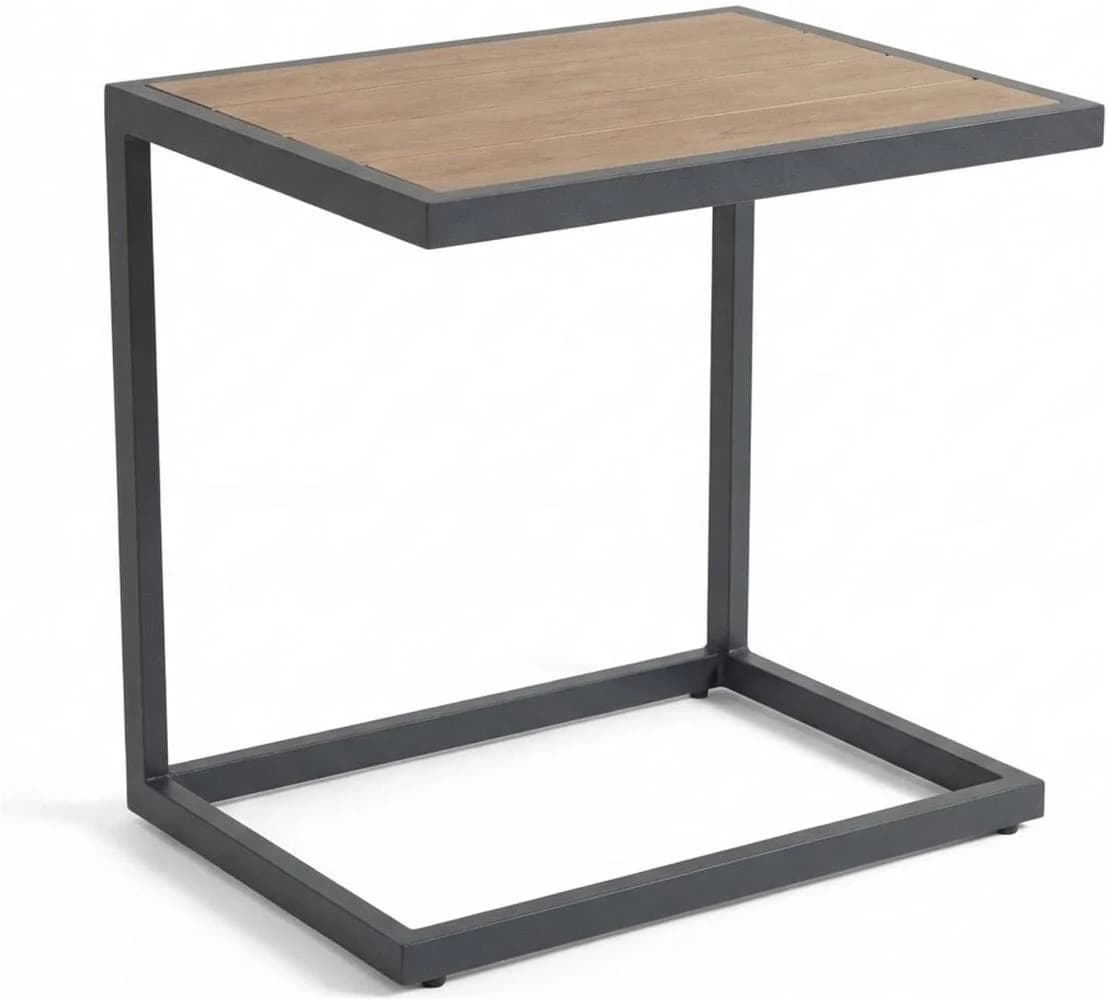 AMBIENTE HAUS Beistelltisch Grau Aluminium U-Gestell